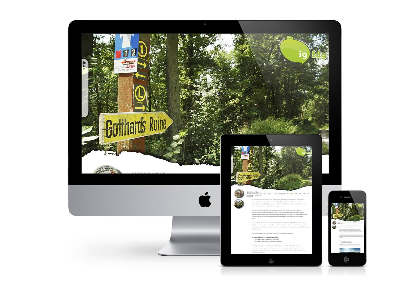 Responsives Webdesign der Gotthardsruine Amorbach